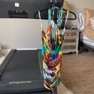 Sky ruched dress size large